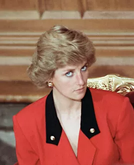 Images Dated 3rd October 1988: Diana, Princess of Wales attends the launch of the National AIDS Trust at Guildhall
