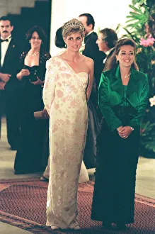 Diana Princess of Wales attends a State banquet at the Itamaraty Palace during her