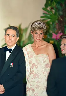 Diana Princess of Wales attends a State banquet at the Itamaraty Palace during her