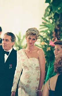 Diana Princess of Wales attends a State banquet at the Itamaraty Palace during her