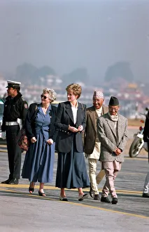 DIANA, PRINCESS OF WALES AND BARONESS LYNDA CHALKER DURING VISIT TO NEPAL - MARCH 1993
