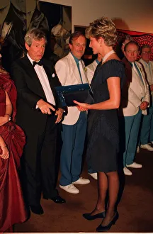 DIANA, PRINCESS OF WALES AT EVENING FUNCTION WITH DEREK JAMESON - F / L