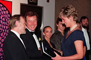 DIANA, PRINCESS OF WALES AT EVENING FUNCTION WITH RICHARD STILLGOE AND PETER SKELLERN