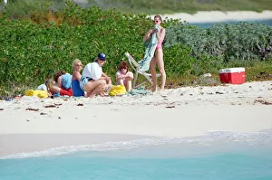 Holiday Prints: Diana, Princess of Wales on holiday on the British Virgin Islands. 9th January 1989