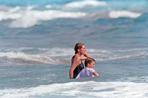 01509 Prints: Diana, Princess of Wales on holiday in Nevis with Prince William. January 1993