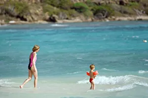 Caribbean Prints: Diana, Princess of Wales on holiday with her son Prince Harry on the British Virgin