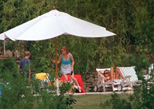 Diana, Princess of Wales on holiday in Southern France where she stayed at a friend
