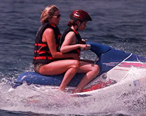 Diana, Princess of Wales on holiday in St Tropez in the South of France as the guest of