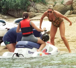 Overseas Prints: Diana, Princess of Wales on holiday in St Tropez in the South of France as the guest of