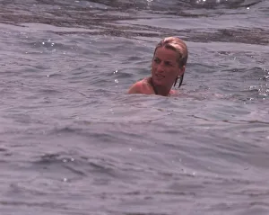 Diana, Princess of Wales on holiday in St Tropez in the South of France as the guest of