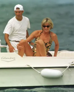 Boats Prints: Diana, Princess of Wales on holiday in St Tropez in the South of France as the guest of