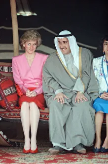 Diana, Princess of Wales, at the Islamic Museum in Kuwait City during her official tour