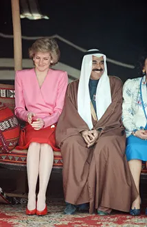 Diana, Princess of Wales, with Jaber III al-Ahmad al-Jaber al-Sabah of Kuwait