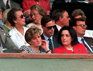 DIANA, THE PRINCESS OF WALES AND LUCIA FLECHA DE LIMA AT WIMBLEDON JULY 1991
