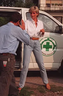 Diana, Princess of Wales makes a three day visit to Bosnia - Herzegovina as part of her