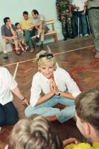 Diana, Princess of Wales makes a three day visit to Bosnia - Herzegovina as part of her