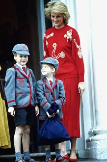 Diana, the Princess of Wales makes a school run in September 1989