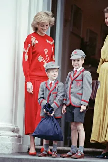 Diana, the Princess of Wales makes a school run in September 1989