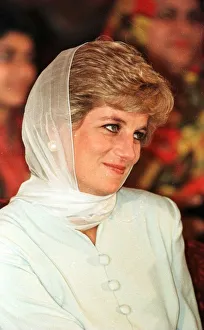 Diana, Princess of Wales, pictured during a visit to the Shaukat Khanum Memorial Hospital