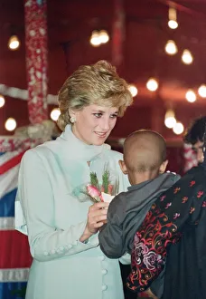 Asia Prints: Diana, Princess of Wales, pictured during a visit to the Shaukat Khanum Memorial Hospital