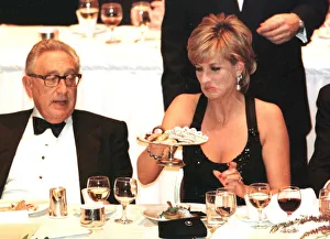 Diana, Princess of Wales and former US Secretary of State Henry Kissinger attend