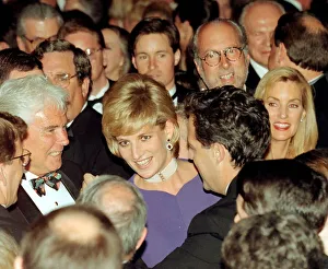 Overseas Prints: Diana, Princess of Wales, surrounded by people as she dances with Grant McCullagh at a