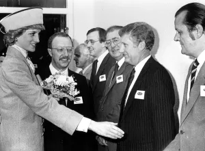 Diana, Princess of Wales during her visit to the Remploy factory in Coventry