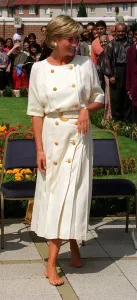 Diana, Princess of Wales during her visit to the Shri Swaminarayan Mandir Hindu Temple in