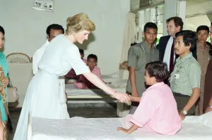 Diana, Princess of Wales, on a visit to Sitanala Leprosy Hospital in Tangerang, Indonesia