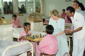 Diana, Princess of Wales, on a visit to Sitanala Leprosy Hospital in Tangerang, Indonesia