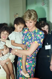 Diana, Princess of Wales visiting a hostel for abandoned children in Feben near Sao Paulo