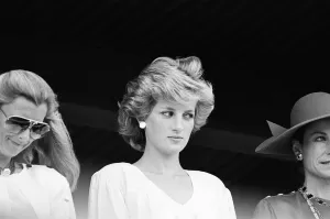 Diana, Princess of Wales watches her husband playing in a polo match at Palm Beach