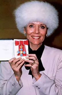 Diana Rigg Actress at the investitures at Buckingham Palace March 1988