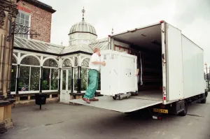 00611 Prints: The Dice Players, is moved from its home in Preston Hall Museum in readiness for its trip