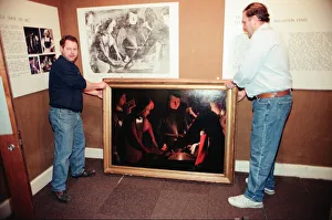 00611 Prints: The Dice Players, is moved from its home in Preston Hall Museum in readiness for its trip