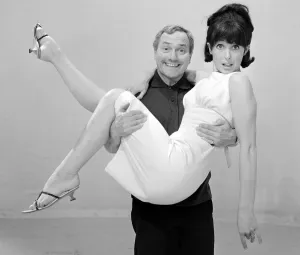 Carrying Prints: Dick Emery and Una Stubbs seen here rehearsing for The Dick Emery Show in the television
