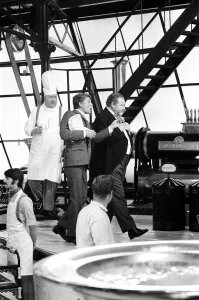 00893 Prints: Dick Van Dyke (left) and James Robertson Justice (in black tails