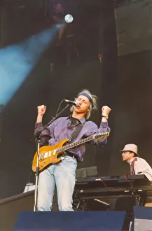 Dire Straits frontman Mark Knopfler performs with the group at Gateshead