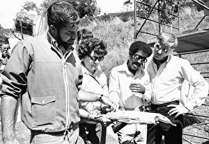 Director Jerry Lewis (left) seen here reading the script with Sammy Davis Junior
