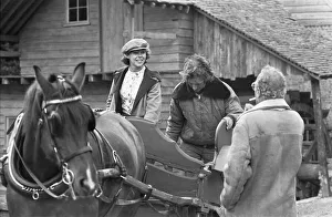 Director John Sturges (right) seen here with actress Jenny Agutter during location