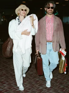 Carrying Prints: Director Steven Spielberg seen here at Heathrow Airport with Kate Capshaw with their new