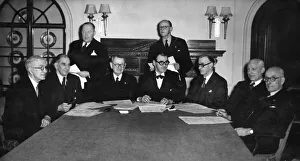 Meeting Prints: Directors of Liverpool Football Club at their special meeting when they decided on a