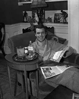 Dirk Bogarde actor convalescing in his home at Ammersham Common after an attack of