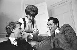 Dirk Bogarde with movie stars of the film The Servant - Wendy Craig - sitting