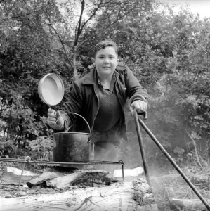 Disability and Youth: Tommy Hoare the legless boy scout seen here enjoying camping
