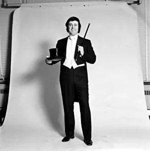 00112 Prints: Disc Jockey Terry Wogan gets in the mood for his new compere job on BBC TV
