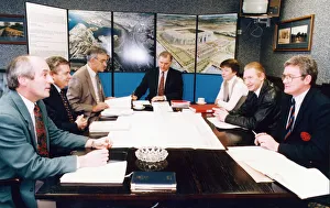 Meeting Prints: Discussing plans for the new Riverside stadium are (L-R) Grahan Fordy