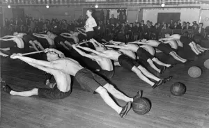Fitness Prints: Display of Remedial exercises given by the Royal Air Force before a large crowd