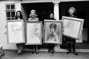 Distinguished british women pictured with their own portraits by Zsuzsi Roboz for
