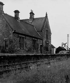 The disused Humshaugh Railway Station on 15th August 1959. The station was closed in 1958
